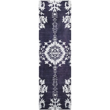 Safavieh Stone Wash Hand Knotted Runner RugDeep Purple 2 ft.-6 in. x 8 ft. STW235K-28